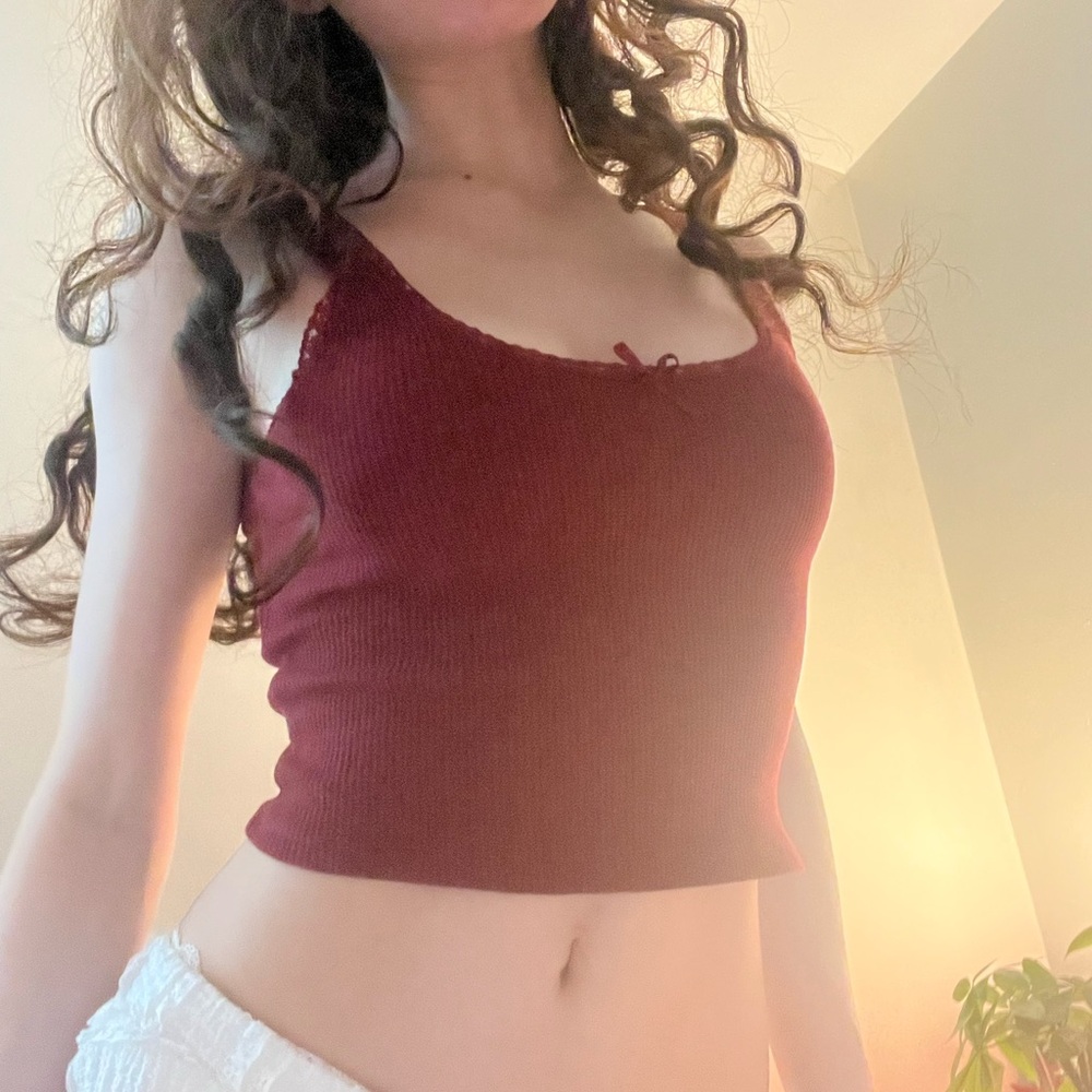 PacSun Red Fitted Crop Camisole